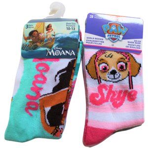 NWT Moana & Paw Patrol Socks SZ 10-13